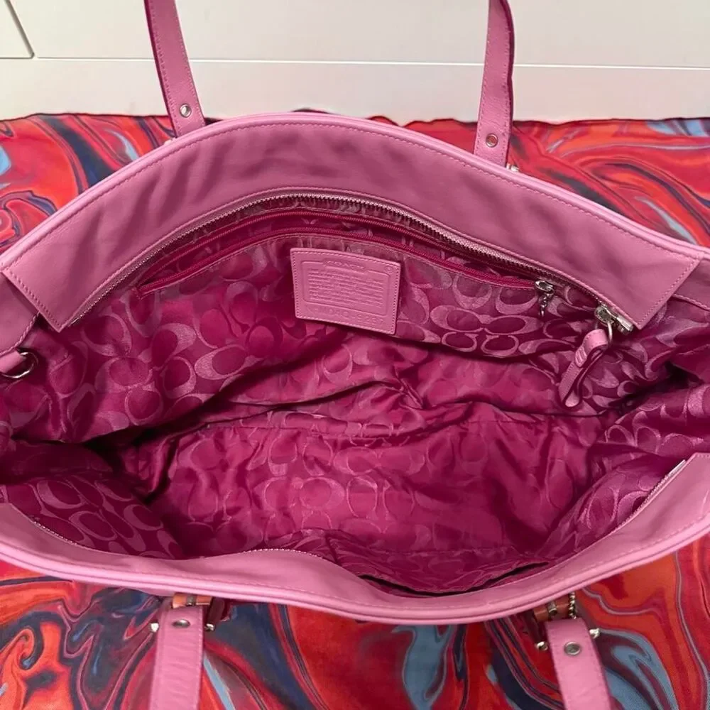 Vintage Y2K Coach Gallery Pink Colorblock Tote Bag